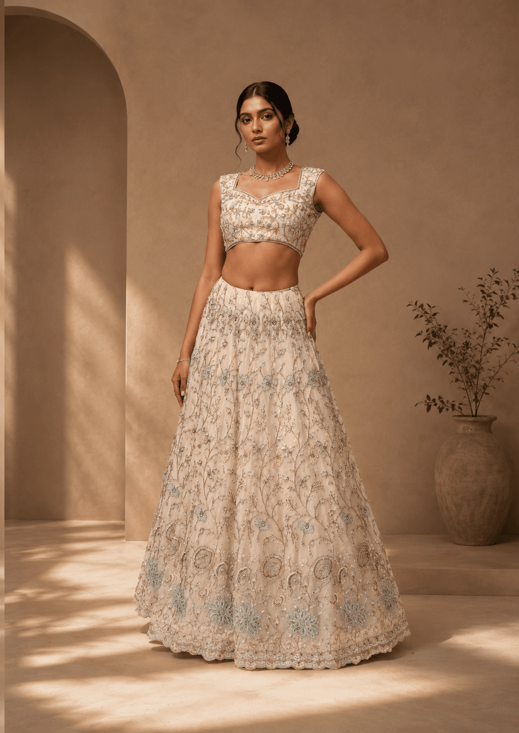 Pastel Blossom Lehenga in womens