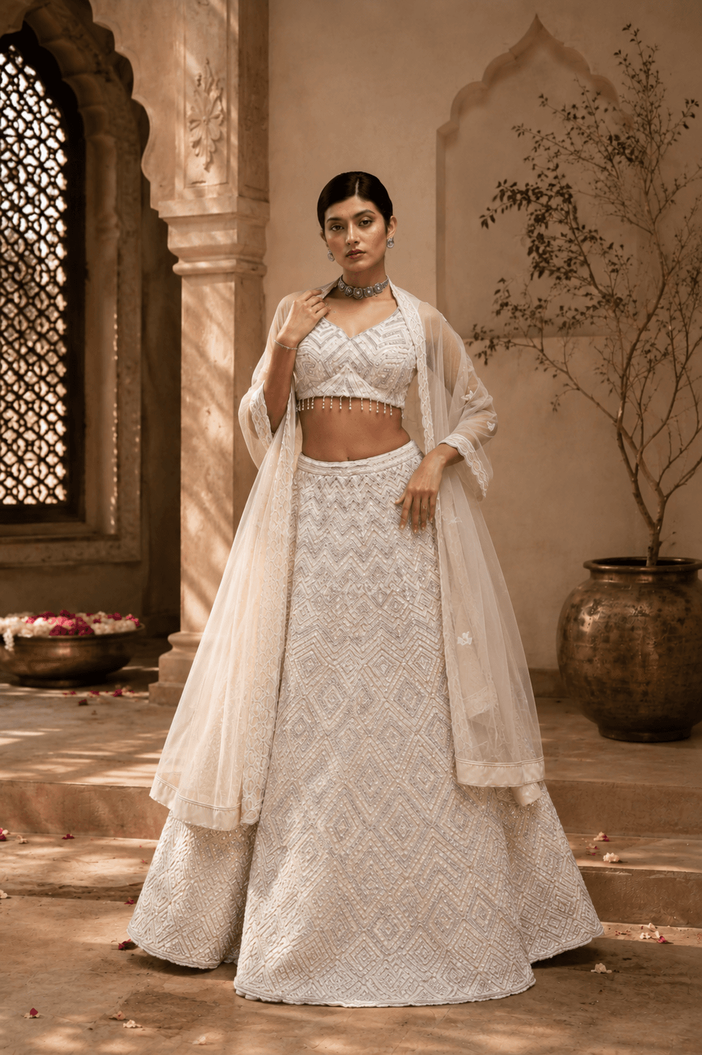 Ivory Celeste Lehenga in womens