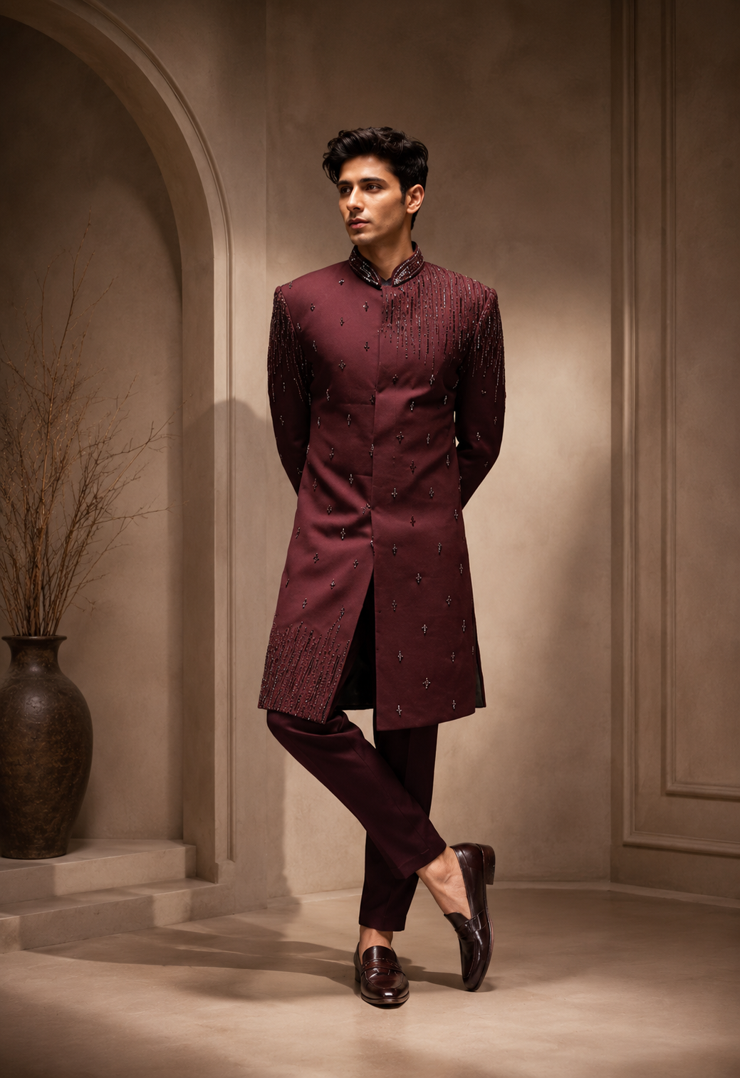 Wine Classic Sherwani